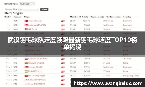 武汉羽毛球队速度领跑最新羽毛球速度TOP10榜单揭晓